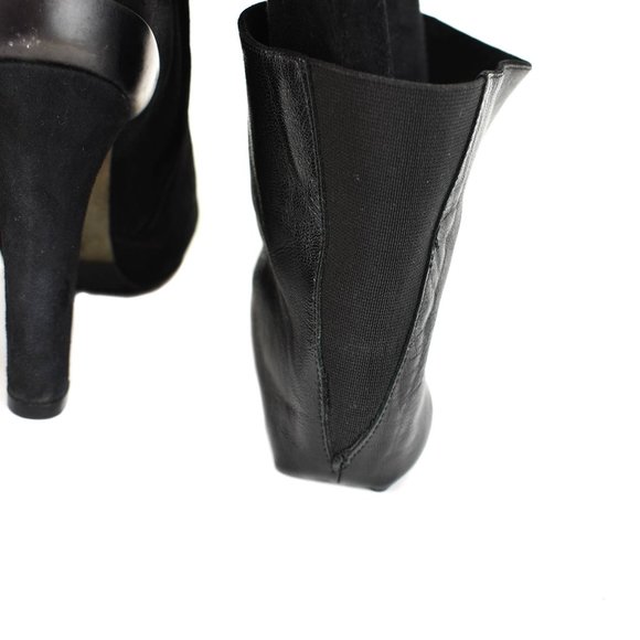 FENDI: Black, Suede Over The Knee Boots - Picture 7 of 9